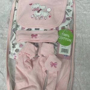 NWT Pink and white baby girl outfit